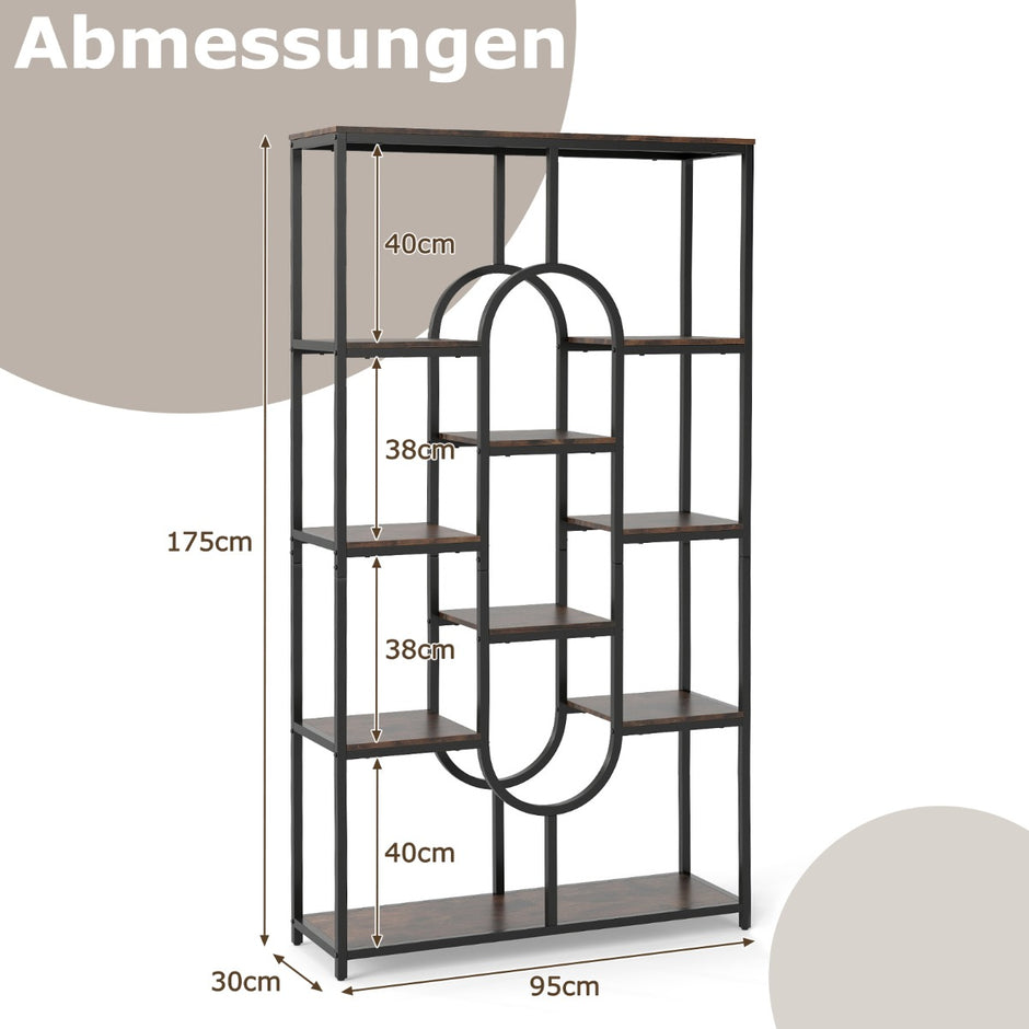 vånings – bokhylla Ställhylla Geometrisk förvaringshylla och – 5 – Brun