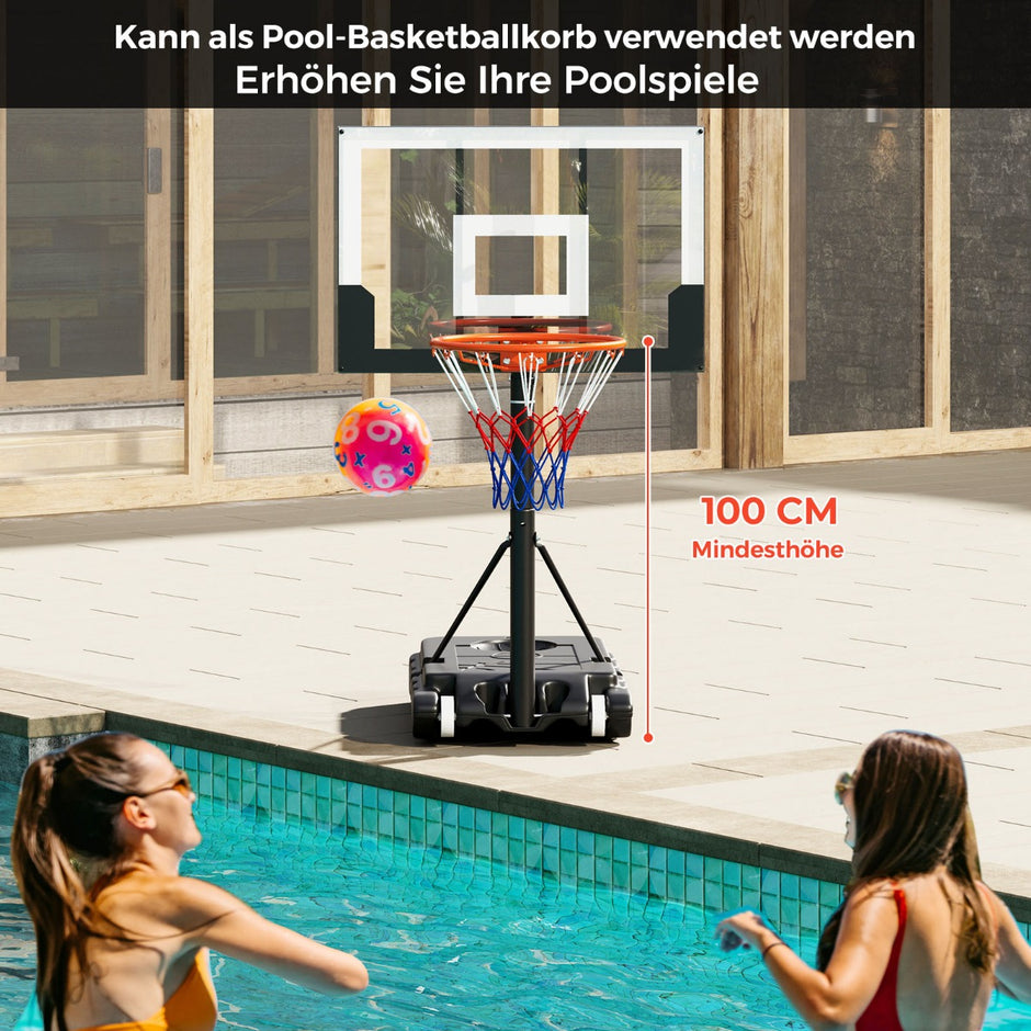 Utomhus – basketkorg, justerbar basketställning cm/170-230 cm – 155-210 – Svart och vit
