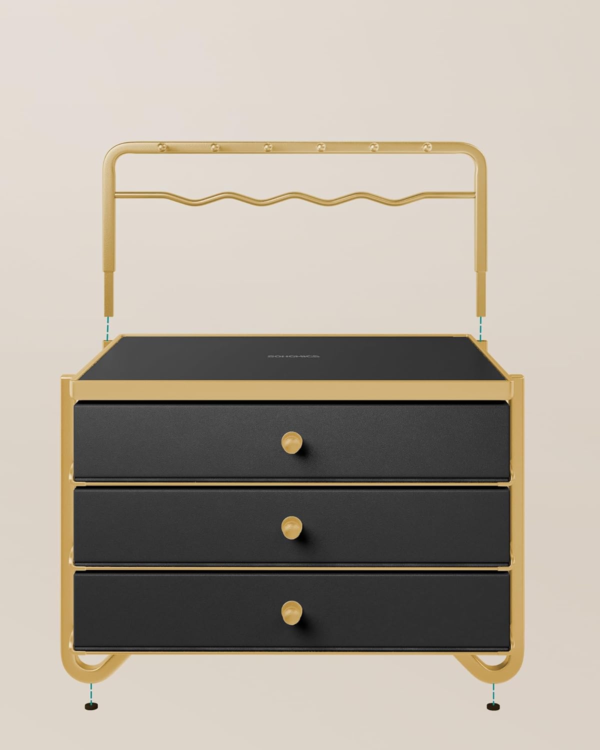 Smyckeskrin – 3 lager med lådor – Svart guld