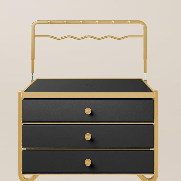 Smyckeskrin – 3 lager med lådor – Svart guld