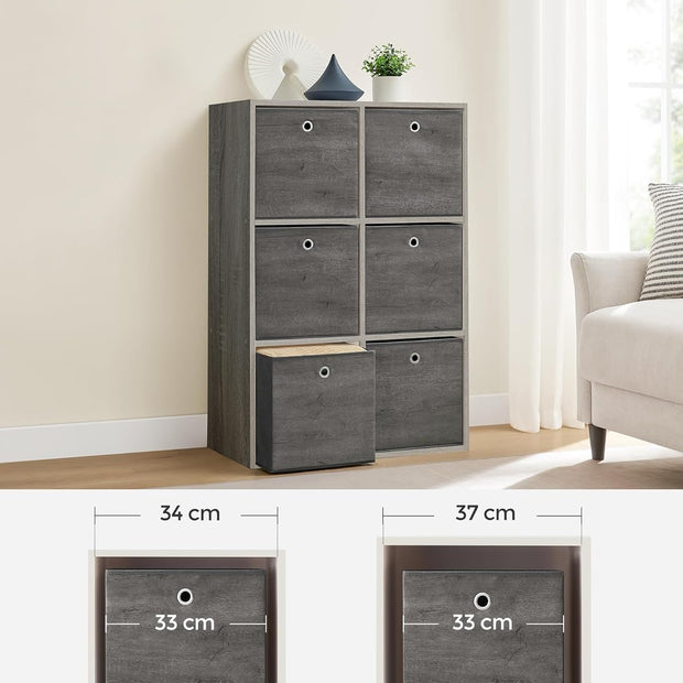 Förvaringsboxar – Hopfällbar design – Set om 6 – Grå