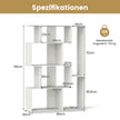 Öppen – geometrisk bokhylla kuber stor med tippskydd golvorganisatör displayhylla – 6 – Natur