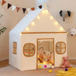Lekhus – Barn Inomhus med Stjärnljus och Polstrad Matta + – Beige + Brun