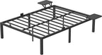 Sängram - metallram - dubbelsäng - 190 x 140 cm - svart