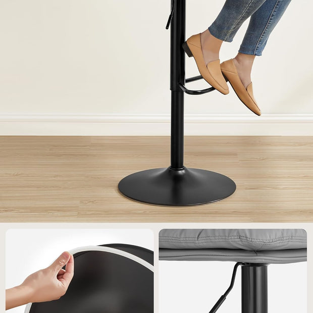 Barstolar Set med 2 Snörbar Vadderad sits Grå