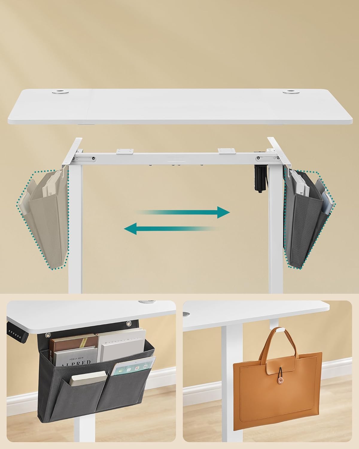 Elektriskt skrivbord - Höjdjusterbar - Flera positioner