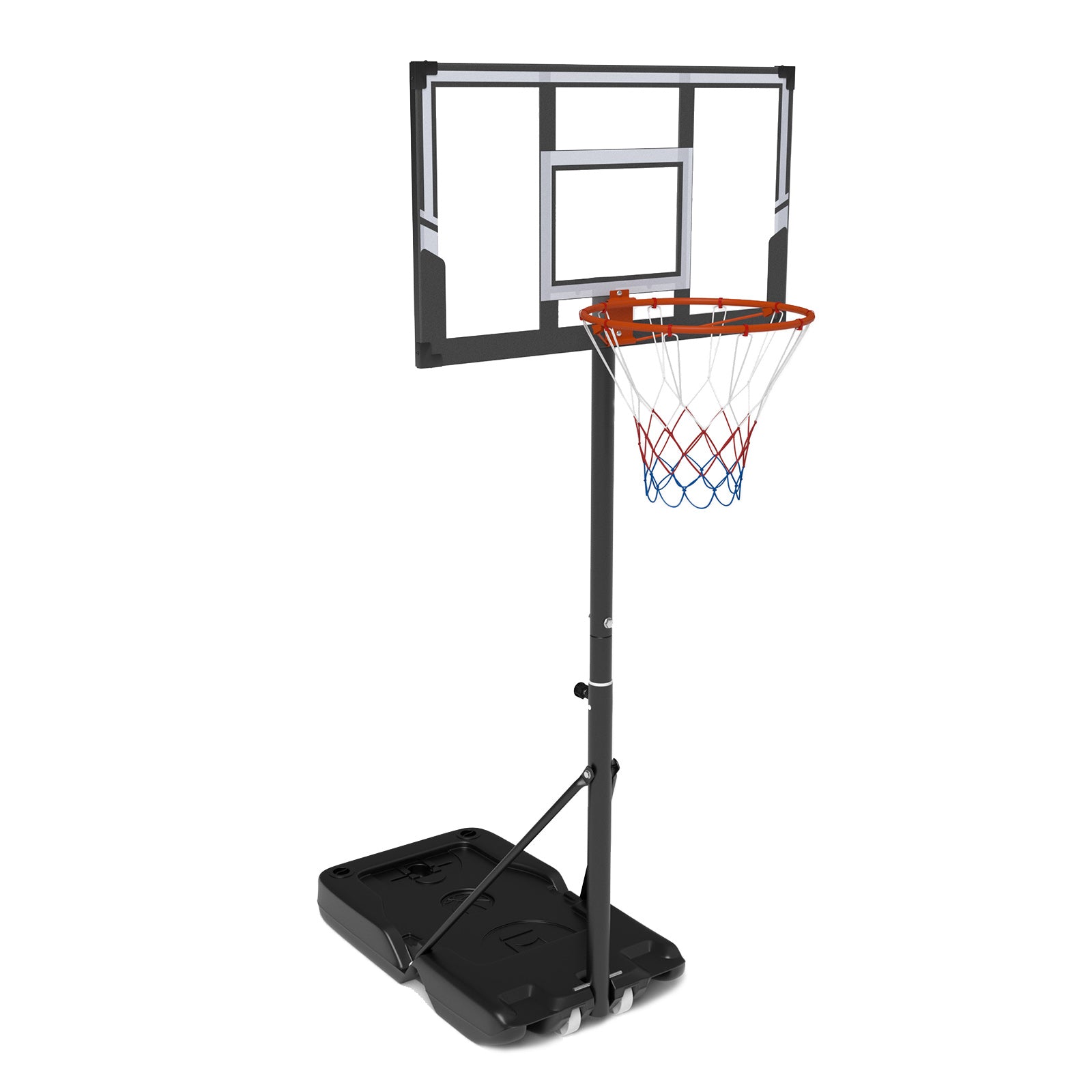 Bärbar – basketkorg Höj och sänkbart basketsystem från till med stöttålig bakplatta – 1 3 m – Svart
