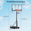 Bärbar – basketkorg Höj och sänkbart basketsystem från till med stöttålig bakplatta – 1 3 m – Svart