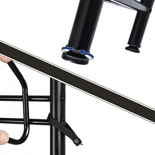 Klädställ med 18 krokar och 3 skoställ - stål - svart