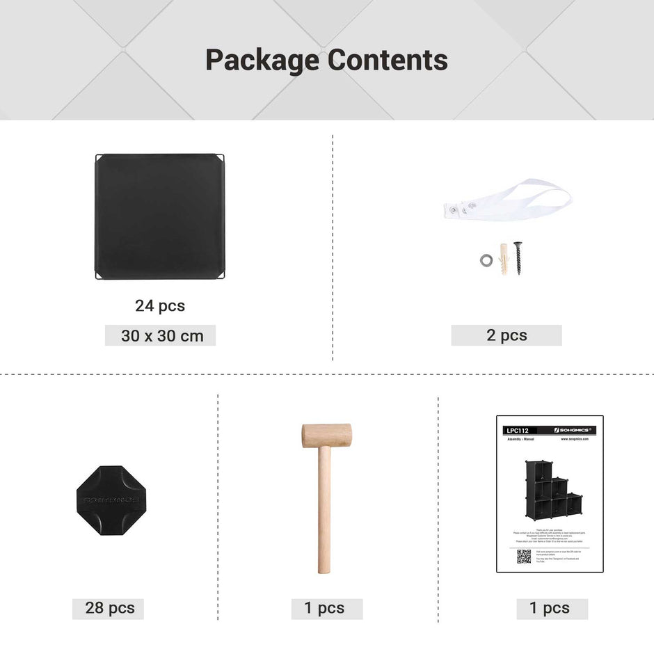 Förvaringsställ – 6 fack – plast – halvtransparent vit