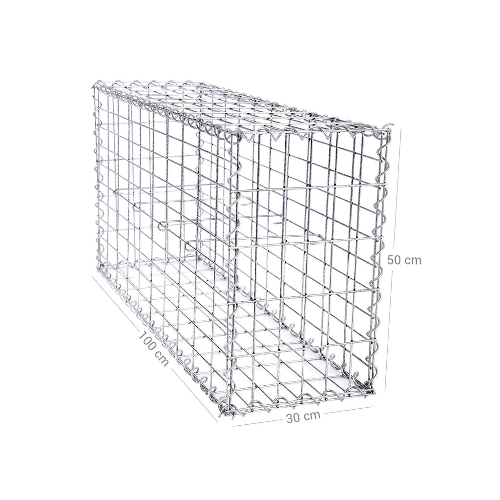 Schanskorf - Rostfri Steenkarf - Gabion - 100 x 50 x 30 cm - Silver