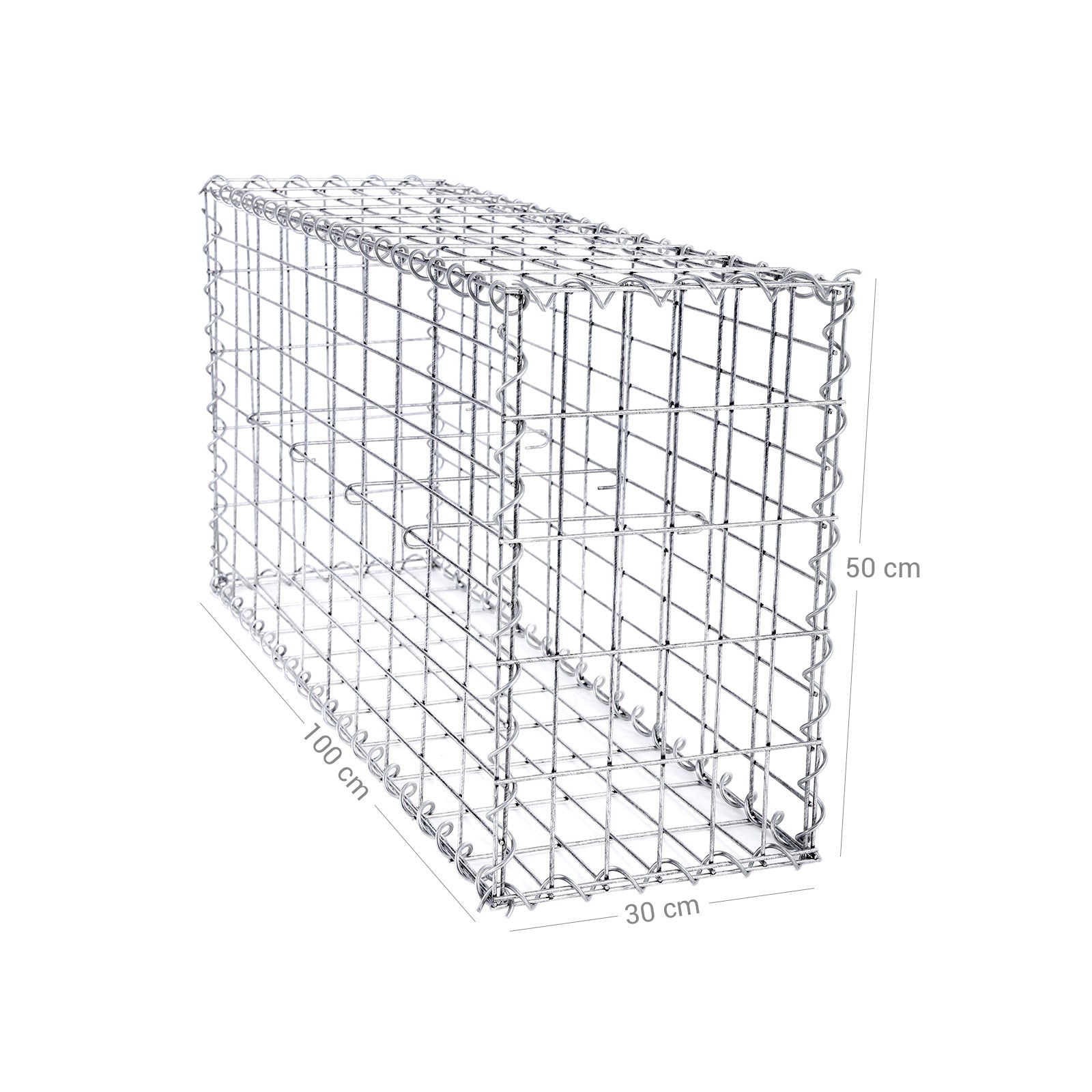 Schanskorf - Rostfri Steenkarf - Gabion - 100 x 50 x 30 cm - Silver