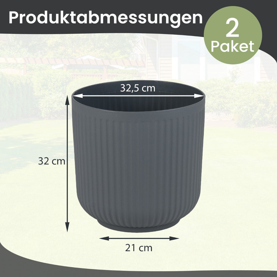 stycken – planteringskärl med dräneringshål Dekorativa blomkrukor – 2 – Grå