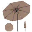 Solsäng – med LED solbelysning belysningslägen parasoll vev – 300 cm 9 – Kaffe