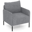 Soffa – vardagsrum med kuddar loungestol justerbara fotstöd – 73 x 79 x 79 cm – Grå