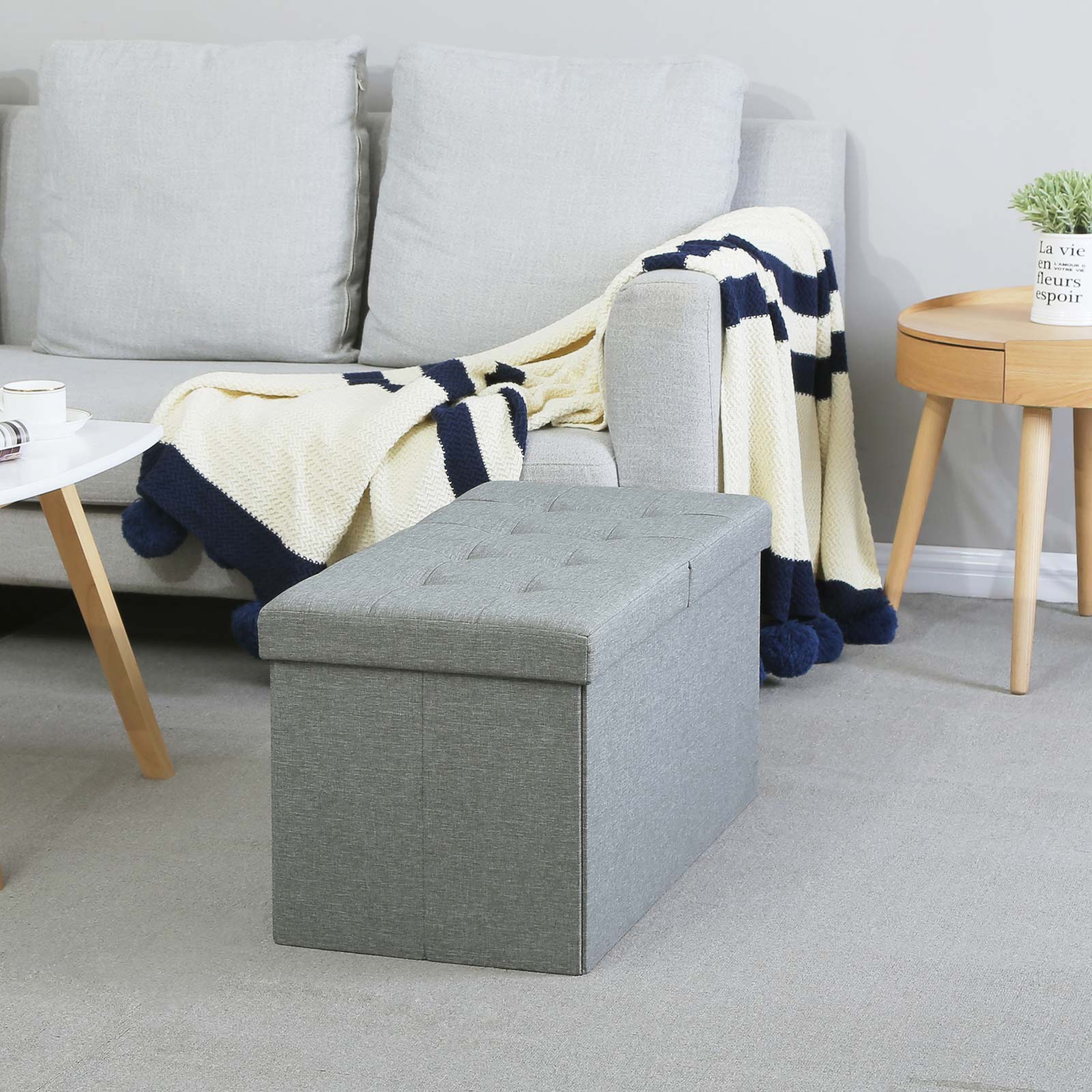 Seat Box - Soffa med förvaringsutrymme - Skyltskydd - 80 L - ljusgrå