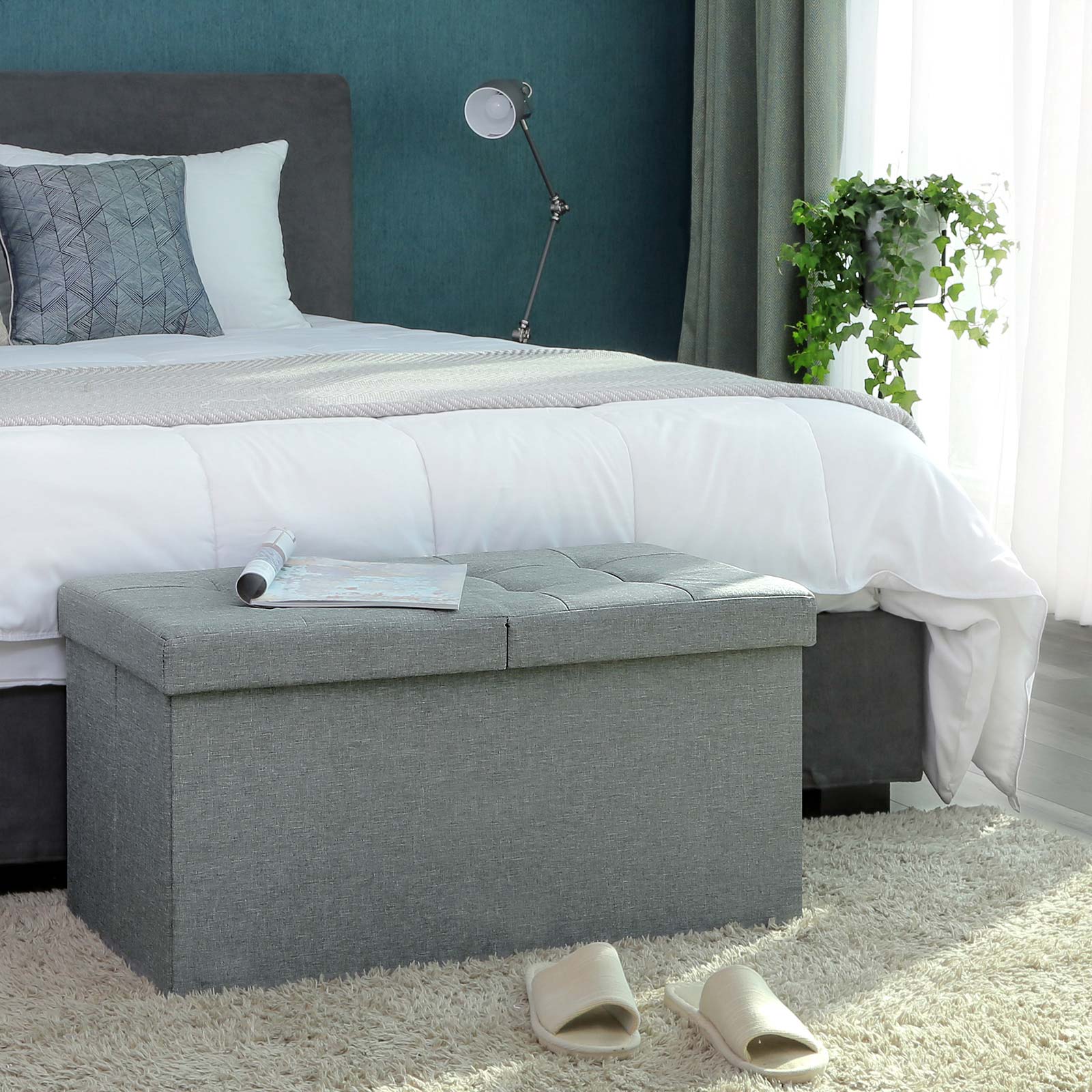 Sittlåda – Förvaringsutrymme och sits – Ljusgrå