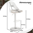 Barstol – pack 360° svängbara höj och sänkbara snurrstolar Kökstolar med konstläder sits ryggstöd – 2 – Vit