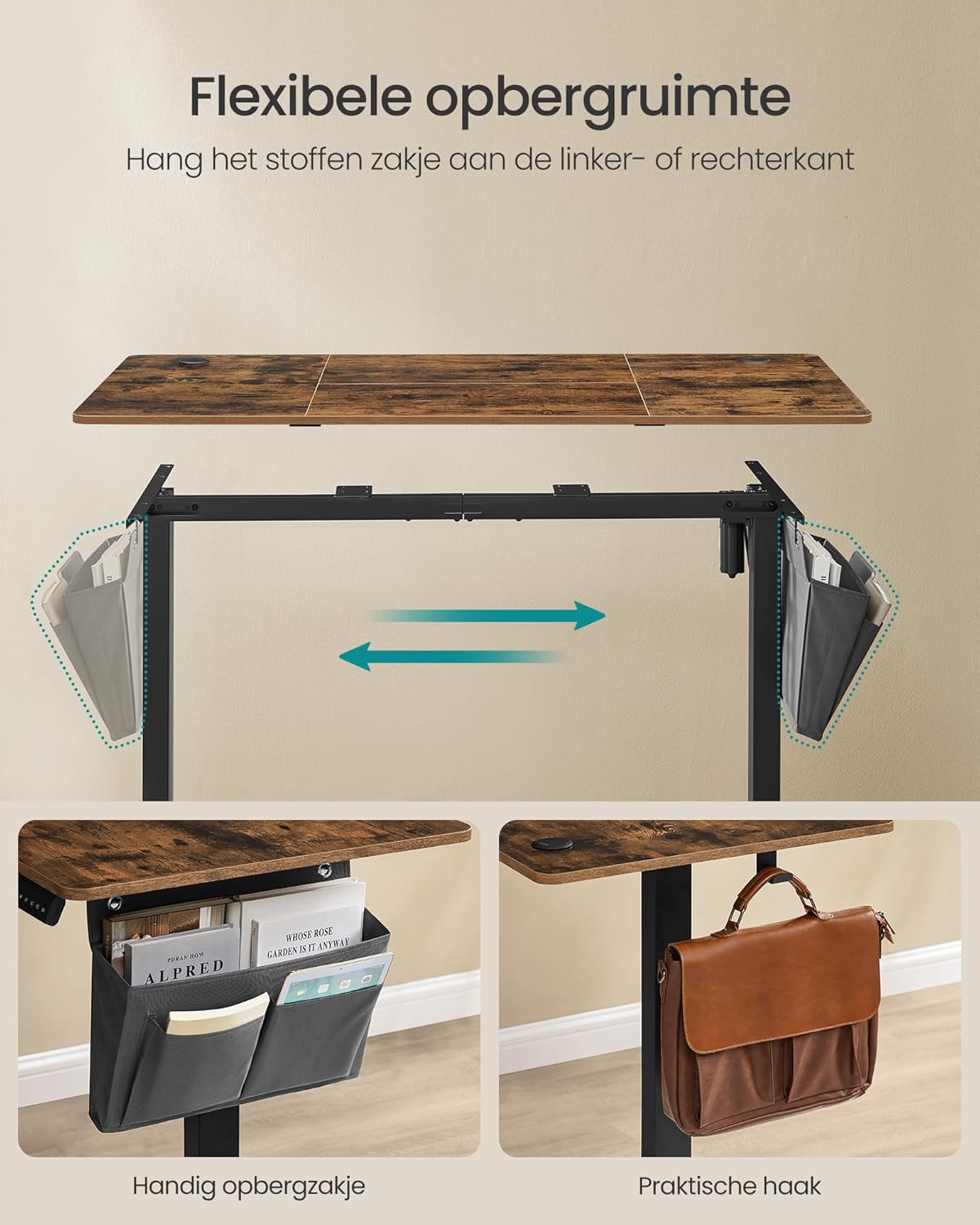 Elektriskt skrivbord - Höjdjusterbar - Flera positioner