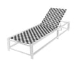 Solsäng – med hjul XXL Trädgårdssoffa justerbart ryggstöd Terrasssoffa upp till belastningskapacitet – 180 kg – Svart och vit