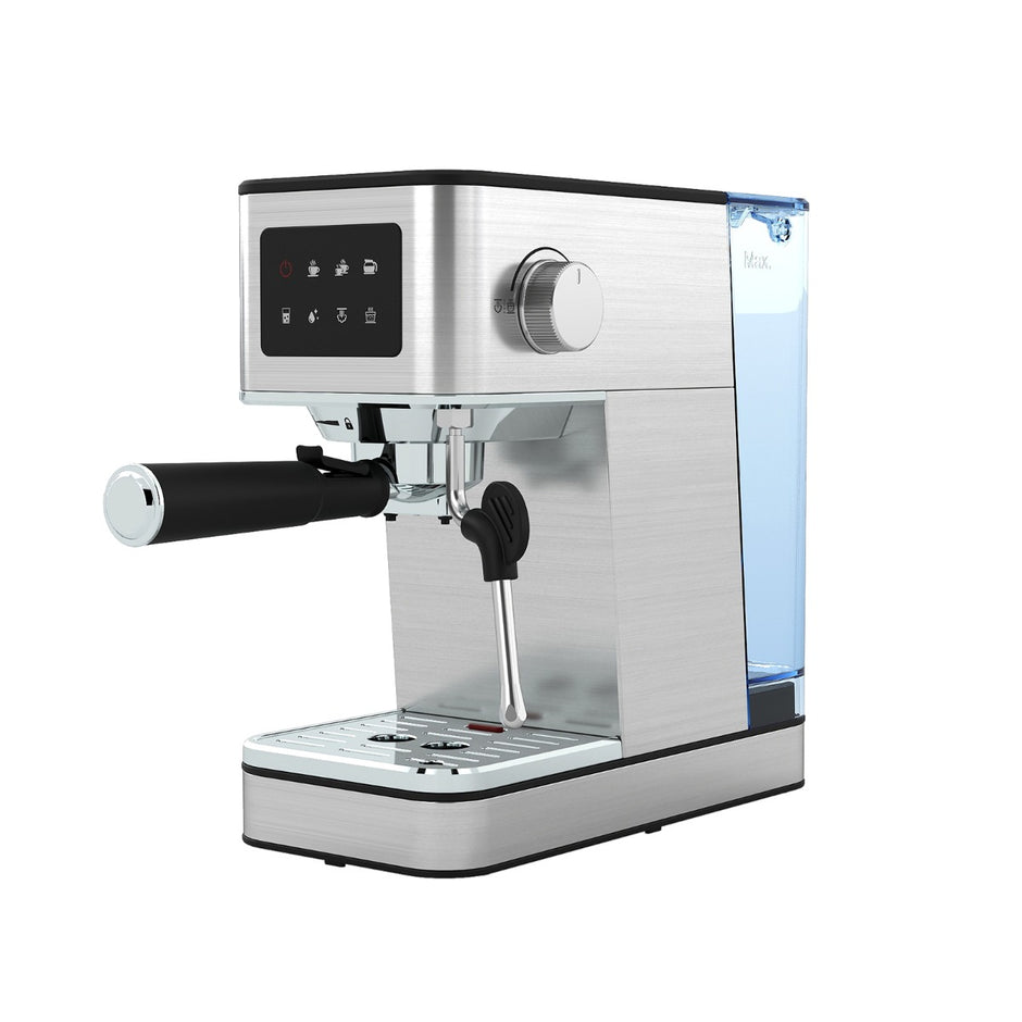 Pistongmaskin – med Mjölkskummare Bar Espressomaskin Tryckkänslig Skärm och Avtagbar Vatten Tank – 20 17 L – Silver