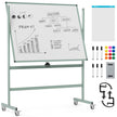 Dubbelsidigt – Mobilt Whiteboard Höj och sänkbart Magnetiskt Rullande – Grön