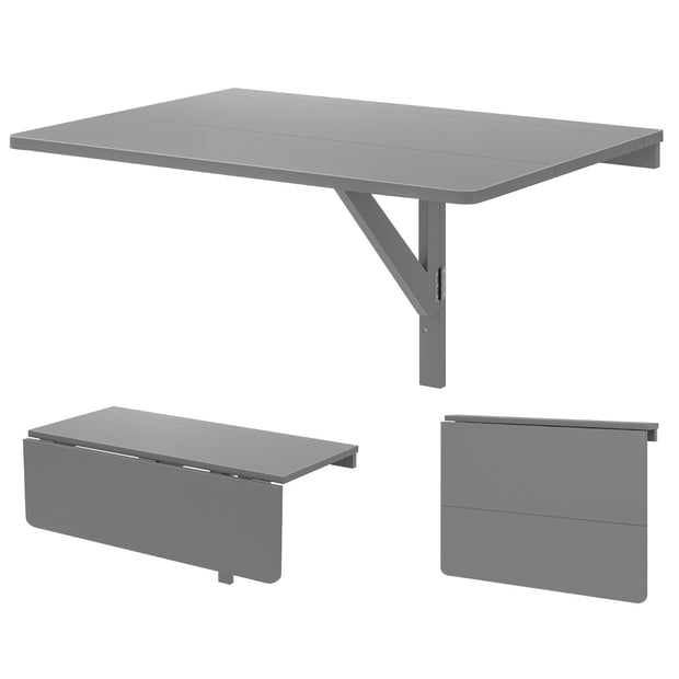 Väggmonterat – hopfällbart bord Platsbesparande – 80 x 60 cm – Grå