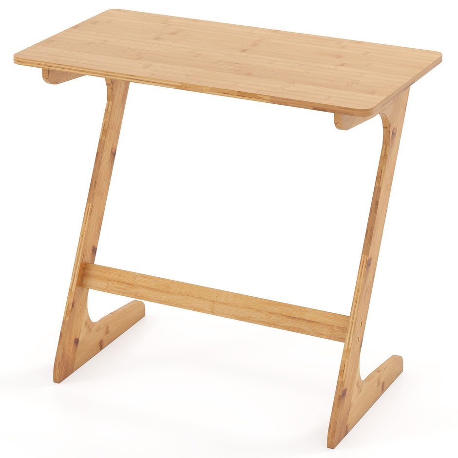 Z – formad sidobord soffbord av bambu platsbesparande kaffebord nattduksbord – Natur