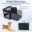 Fällbar – hundbur med öppningar och fönster nätkorg hundtransportbur hundväska – 2 88 x 72 x 48 cm – Svart