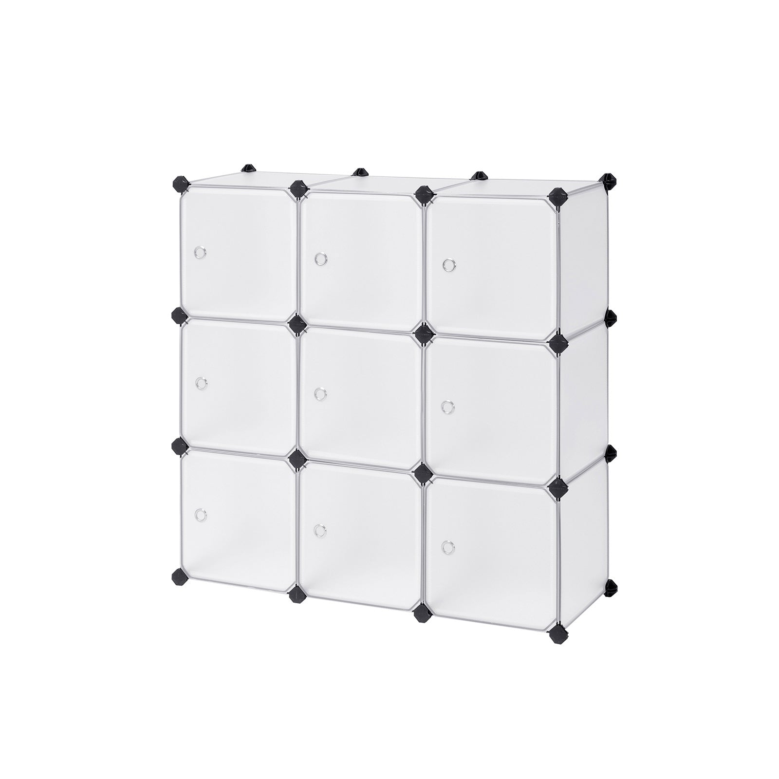 Racking System - 9 kuber - med dörrar - garderob och skoprack - vitt