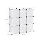 Racking System - 9 kuber - med dörrar - garderob och skoprack - vitt