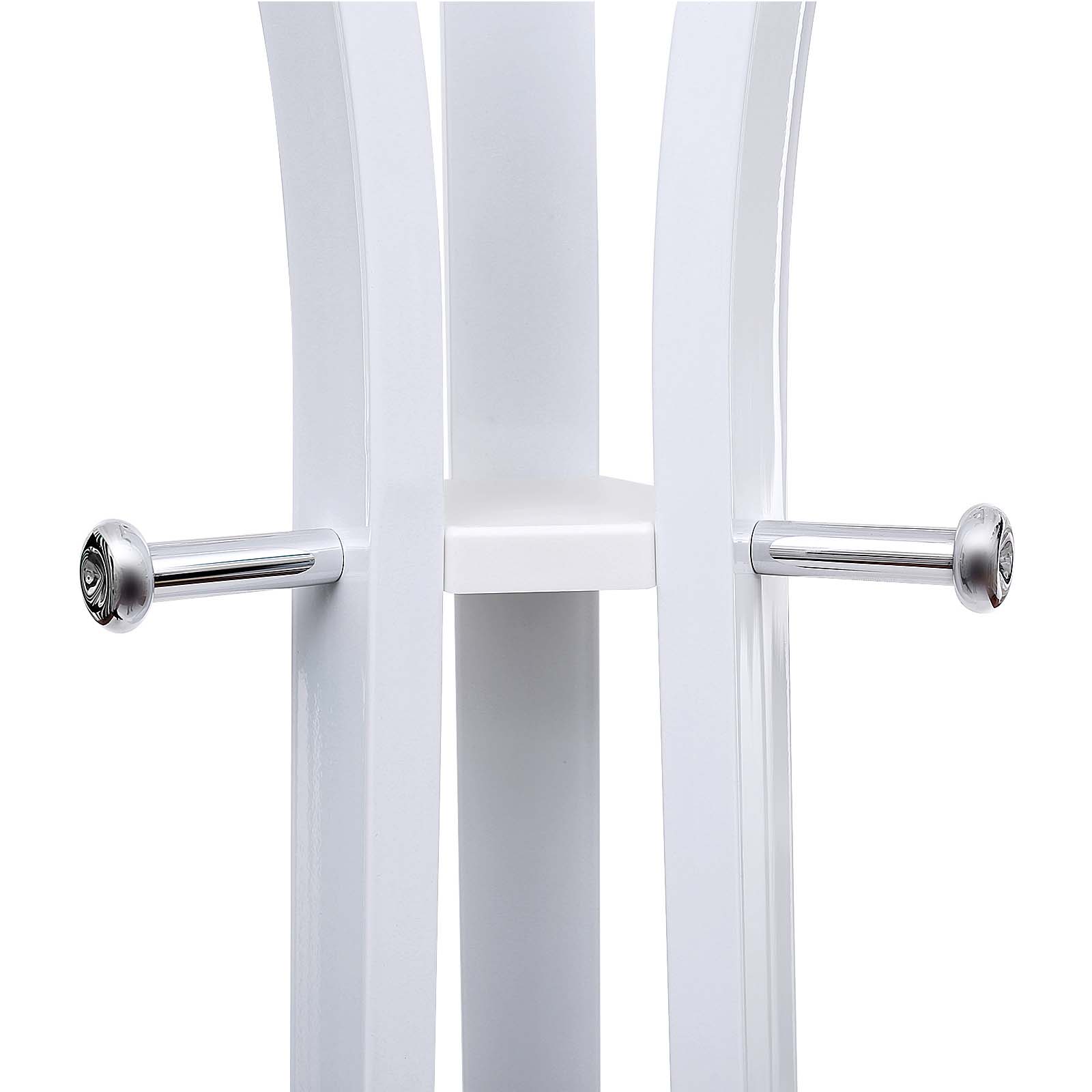 Pälsställ - Metall Standing Coat Rack - 176 cm High - 6 krokar - Vit