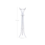 Pälsställ - Metall Standing Coat Rack - 176 cm High - 6 krokar - Vit