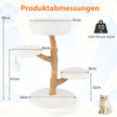Hög – klösstång för katter i massivt päronträ med utsiktsplattform – 90 cm – Vit