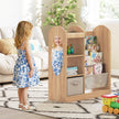 Barn – Bokhylla med Hela kroppen spegel Lektygsförvaringsorganizer lager Sling – 4 – Natur