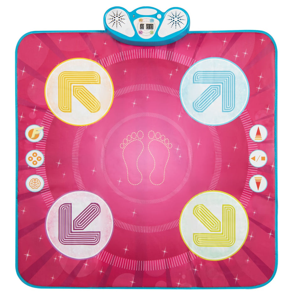 Barn – dansmatta med LED lampor och minnesspel musiklåtar musikmatta – 8 – Rosa
