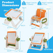 i – Byggklossbord och Staffli Set med Vändbar Bordskiva Konststaffeli Spelbord – 6 1 – Orange
