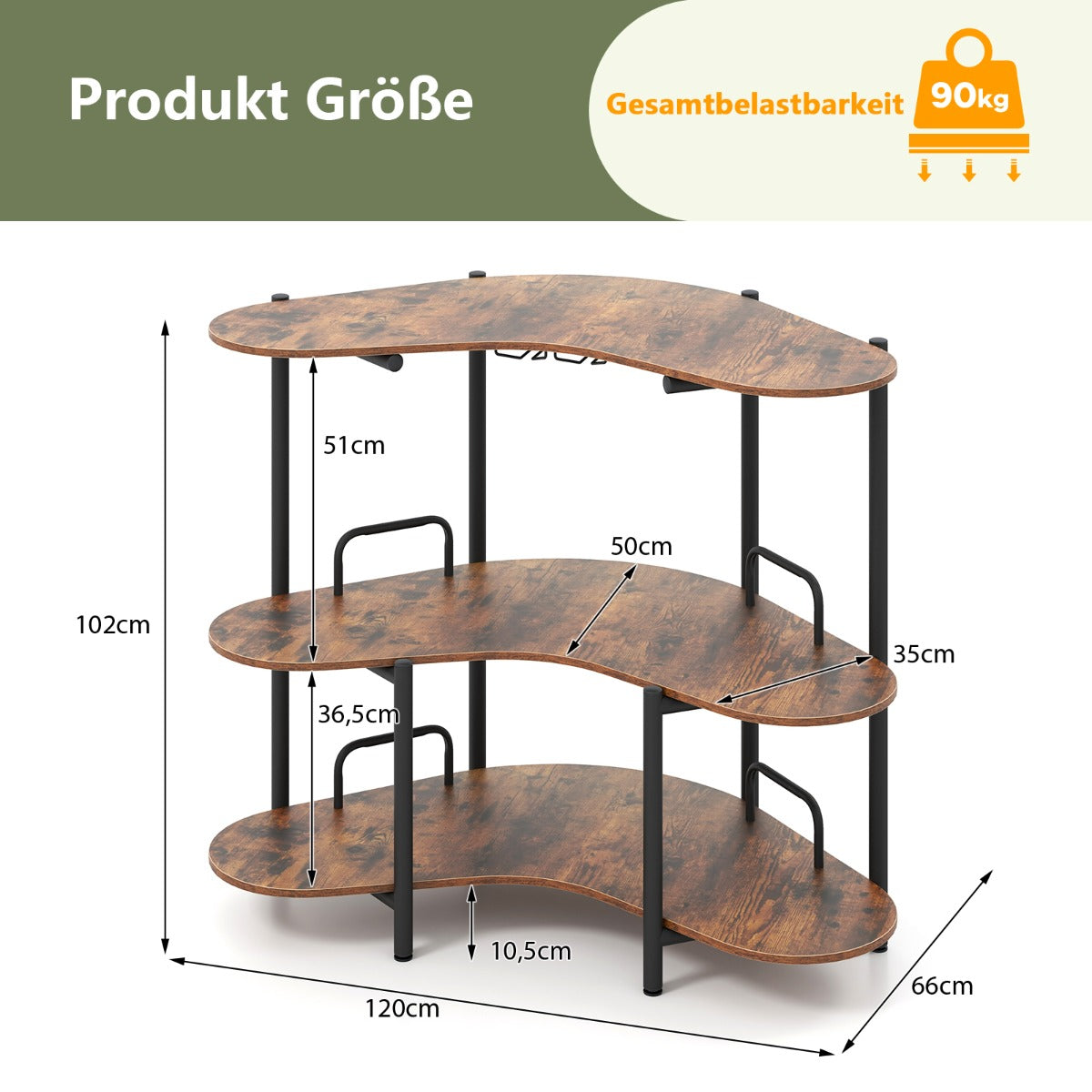 nivåer – kök bardisk med glasställ och metallram husbar köksbänk minibaren – 3 – Brun