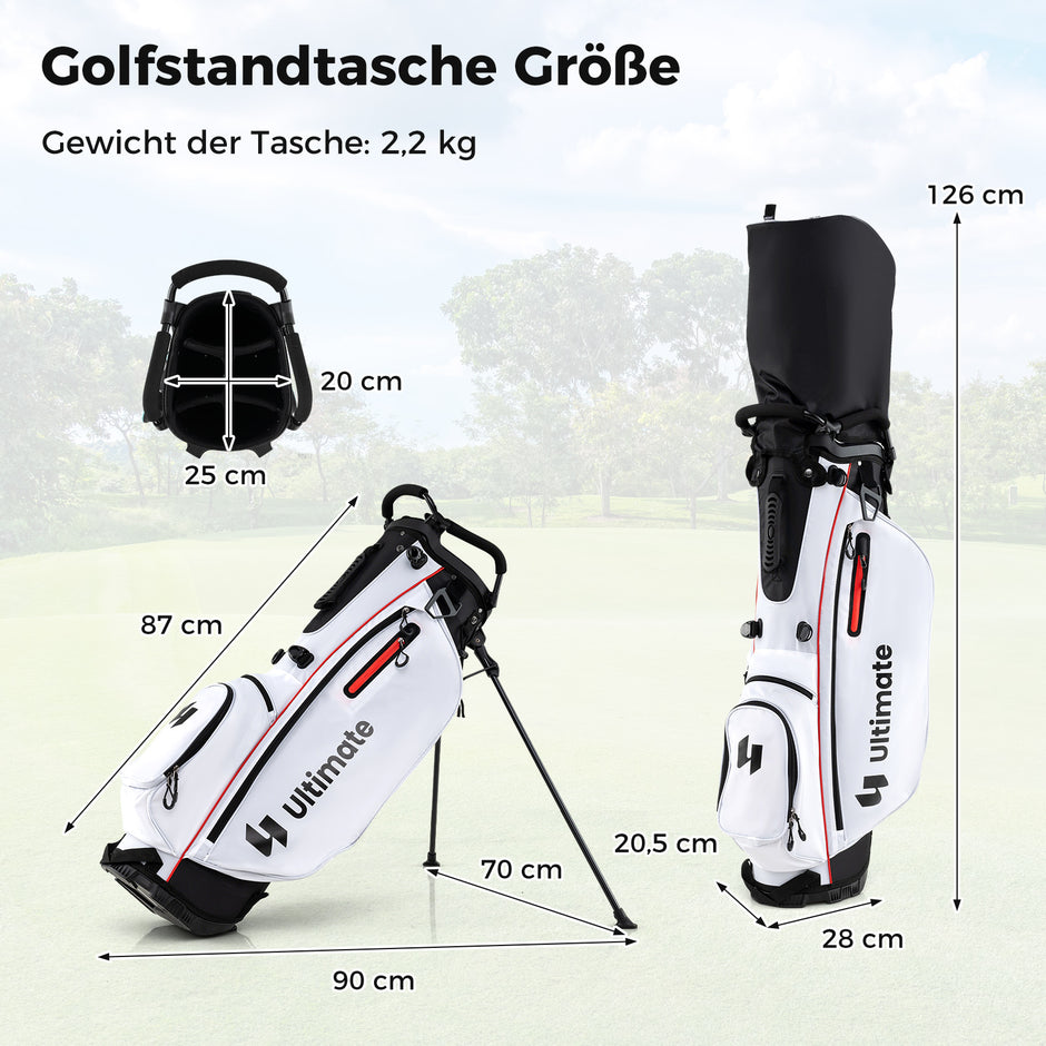 Damer – Komplett Golfklubbor Set Delars Golfset Högerhänt med Golfbag och Regnskydd – 15 – Röd