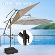 Fribärande – parasoll med solar LED lampor och sandsäckar vev UV skydd – 40 Ø 300 cm – Brun