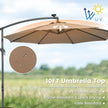 Fribärande – parasoll med solar LED lampor och sandsäckar vev UV skydd – 40 Ø 300 cm – Brun