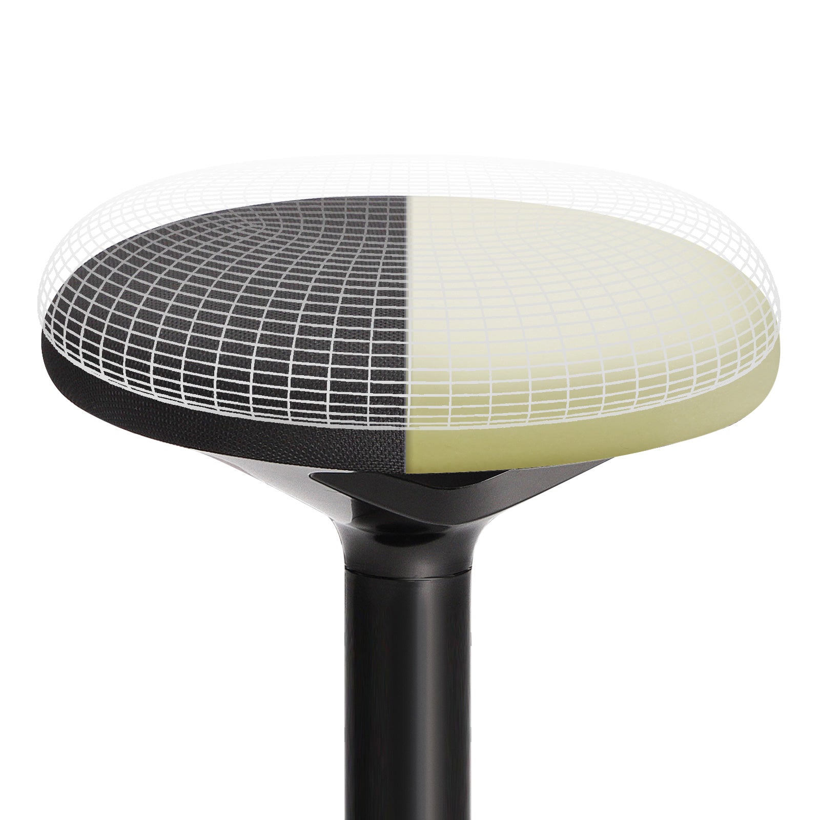 Arbetspall - kontorsstol utan ryggstöd - 360 ° roterbar - 50-65 cm - svart