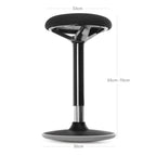 Arbetspall - kontorsstol utan ryggstöd - 360 ° roterbar - 50-65 cm - svart