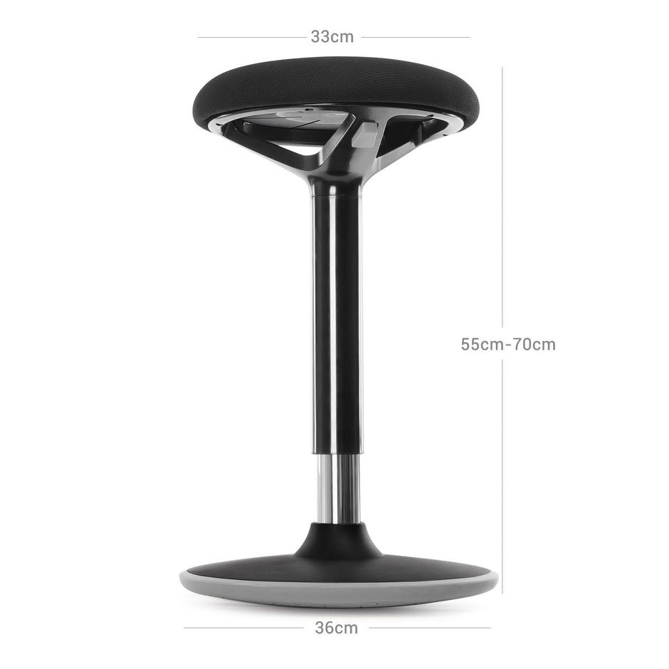 Arbetspall – 360° vridbar – Sitthöjd 50-65 cm – Svart