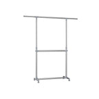 Kläder rack-utdragbara 2 stavar-på hjul-justerbara-113-198 cm