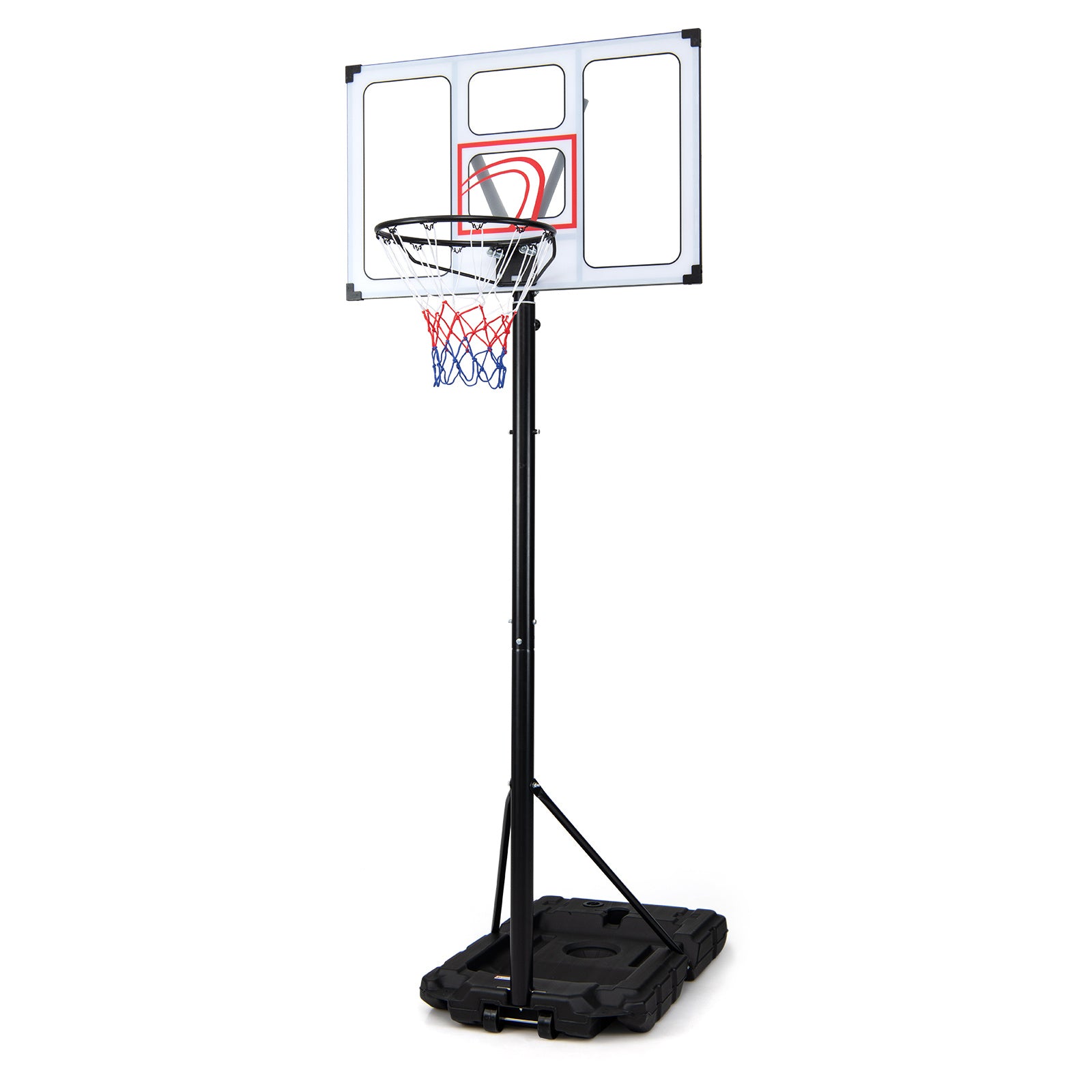 Bärbar – basketställ 125‑305 cm höjdjusterbar basketkorg med spricksäker backboard – 109 cm