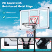 Bärbar – basketställ 125‑305 cm höjdjusterbar basketkorg med spricksäker backboard – 109 cm