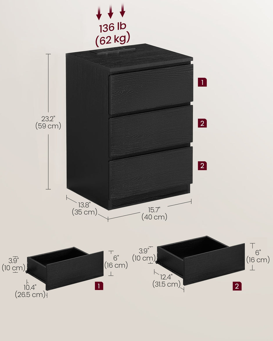 KAILYN Collection Bedside Tables - Wood