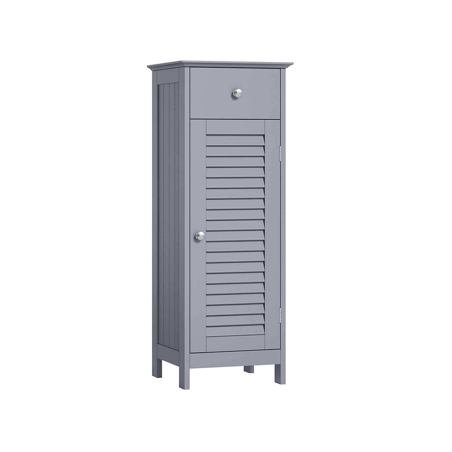 Badrumskåp - smal - med Louvredeur - vit