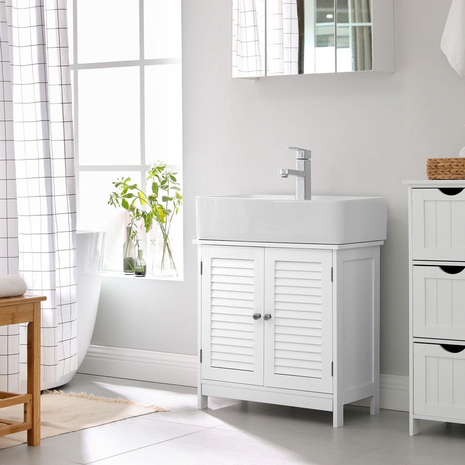 WASHBASIN Under Case - Badrumsmöbler - 60 x 30 x 60 cm - Skandinavisk design - Matt White